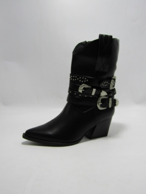 Botki damskie ocieplane na obcasie (36-41) 168-561 BLACK