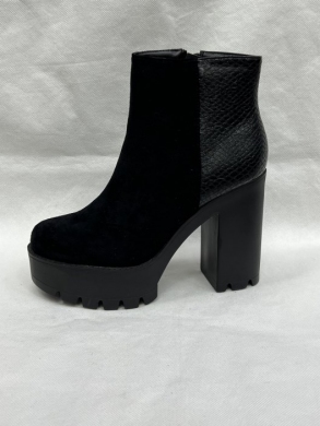 Botki damskie ocieplane na obcasie (36-41) H0080 BLACK
