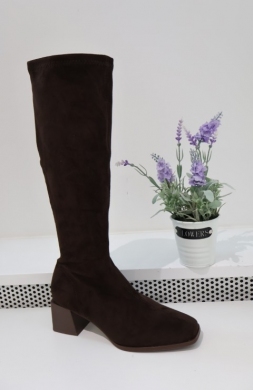 Kozaki damskie na obcasie (36-41) 9570A-1 BROWN