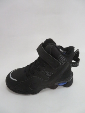 Botki chłopięce ocieplane (32-37) P651 BLACK/ROYAL