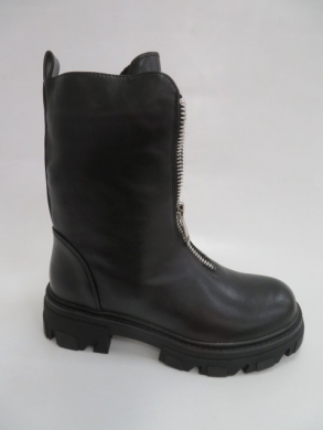 Kozaki damskie ocieplane na płaskim (36-41) 2983 BLACK