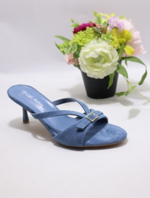 Klapki damskie na szpilce (36-41) B-718 BLUE