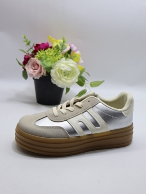 Buty sportowe damskie na płaskim (36-41) OM5569 SILVER