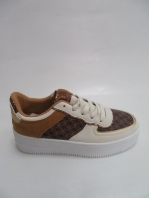 Buty sportowe damskie na płaskim (36-41) 956 BROWN