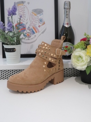 Botki damskie na obcasie (36-41) 8358 BEIGE