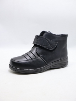 Botki damskie ocieplane na płaskim (39-43) 2324-6 BLACK