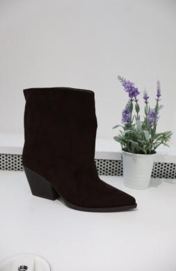 Botki damskie na obcasie (36-41) WS202 BROWN