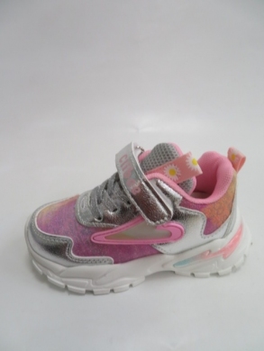Buty sportowe dziewczęce (21-26) E96 SILVER/PINK