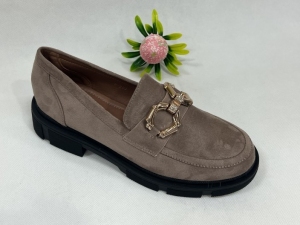 Mokasyny damskie na koturnie (36-41) W-203 KHAKI