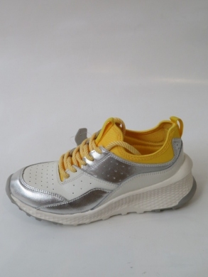 Sportowe Damskie na koturnie (36-41) GD-FT-72 WHITE/YELLOW
