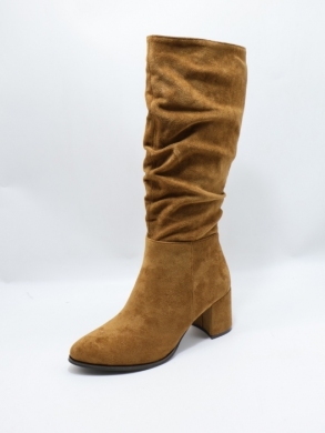 Kozaki damskie ocieplane na obcasie (36-41) HQ338 CAMEL
