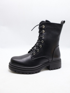 Botki damskie ocieplane na płaskim (36-41) H2512 BLACK