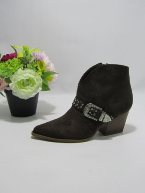 Botki damskie na obcasie (36-41) 9683 BROWN