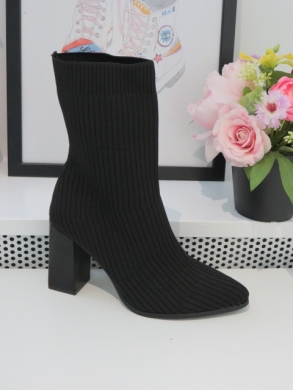 Kozaki damskie na obcasie (36-41) 5737 BLACK