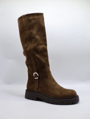 Kozaki damskie na płaskim (36-41) 2509A OLIVE