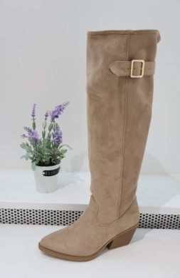 Kozaki damskie na obcasie (36-41) CLS628 KHAKI