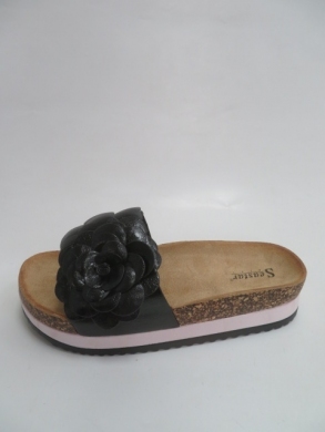 Klapki damskie na płaskim (36-41) SS126 BLACK