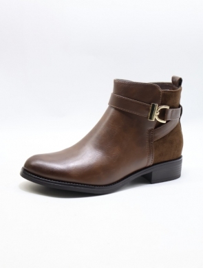 Botki damskie ocieplane na płaskim (36-41) 4300-3 BROWN