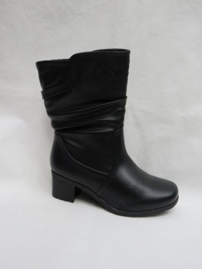 Kozaki damskie ocieplane na obcasie (36-41) 881-1 BLACK