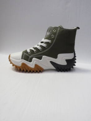 Trampki damskie na koturnie (36-41) 8835 BLACKGREEN