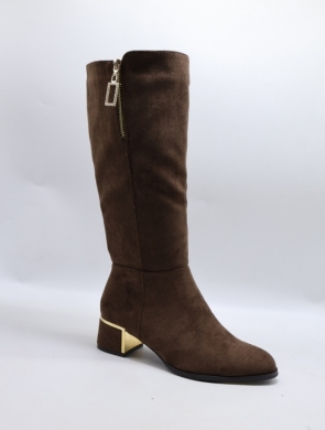 Kozaki damskie na obcasie (36-41) 6912 BROWN