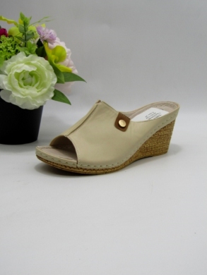 Klapki damskie na koturnie (36-41) 7AA223 BEIGE