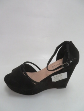Sandały damskie na koturnie (36-41) 108-62 BLACK