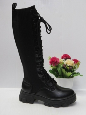 Kozaki damskie na płaskim (36-41) 199A BLACK