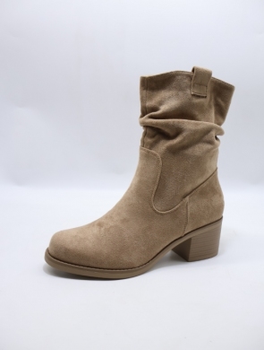 Botki damskie ocieplane na obcasie (36-41) H2506B KHAKI