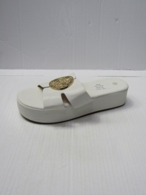 Klapki damskie na koturnie (36-41) F387 WHITE