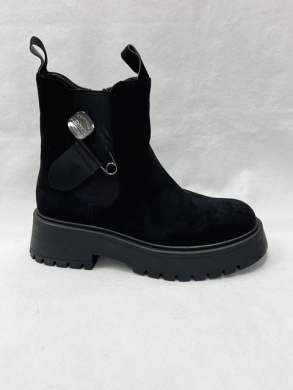Botki damskie ocieplane na płaskim (36-41) UK112 BLACK
