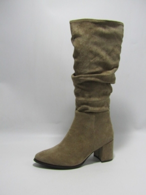 Kozaki damskie ocieplane na obcasie (36-41) HQ338 KHAKI