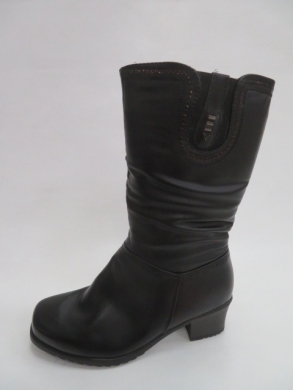 Kozaki damskie ocieplane na obcasie (36-41) 7727 BLACK