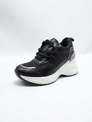 Buty sportowe damskie na koturnie (36-41) 22250 BLACK