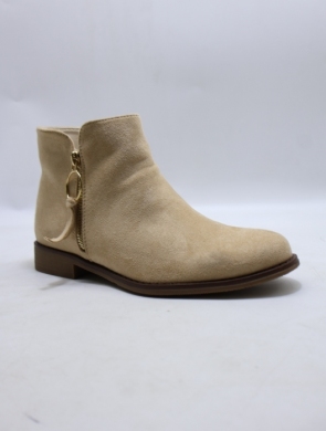 Botki damskie ocieplane na płaskim (36-41) FR518 BEIGE