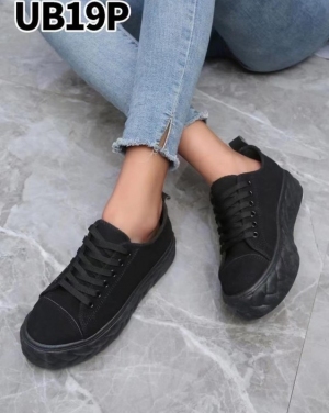 Trampki damskie na koturnie (36-41) UB19P BLACK