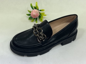 Mokasyny damskie na koturnie (36-41) W-199 BLACK