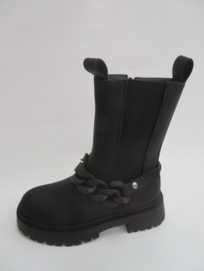 Kozaki damskie ocieplane na płaskim (36-41) 109B BLACK