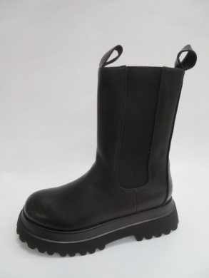 Kozaki damskie jesienne na płaskim (36-41) RB109 BLACK