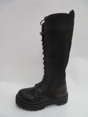 Kozaki damskie jesienne na płaskim (36-41) JW99 BLACK