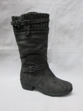 Kozaki damskie ocieplane na obcasie (37-42) 1817-5 GREY