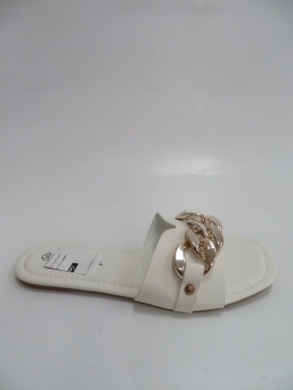 Klapki damskie na płaskim (36-41) F-39 WHITE