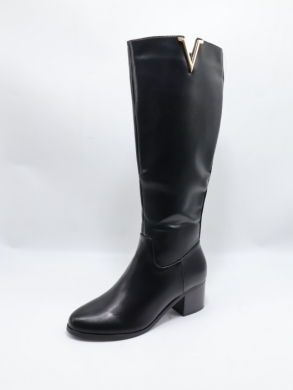 Kozaki damskie ocieplane na obcasie (36-41) 68187 BLACK