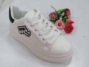 Buty sportowe damskie na płaskim (36-41) W-13 WH/BLACK