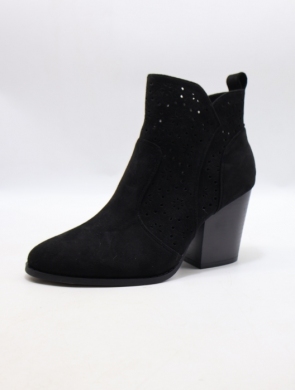Botki damskie na obcasie (36-41) H2471-1 BLACK