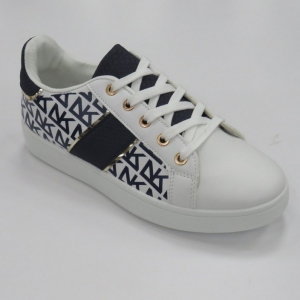 Buty sportowe damskie na płaskim (36-41) QS-59 WHITE/NAVY