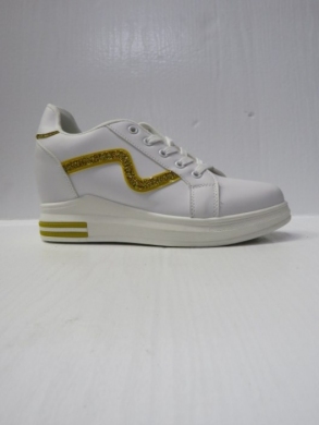 Buty sportowe damskie na koturnie (36-41) BY0366 WHITE/YELLOW