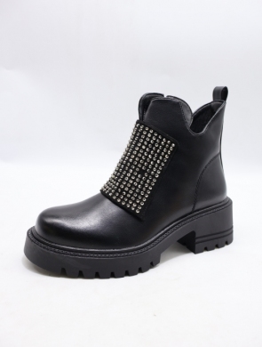 Botki damskie ocieplane na obcasie (36-41) HBL-119 BL/PU