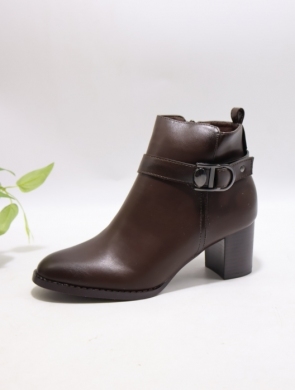 Botki damskie ocieplane na obcasie (36-41) 1357 DBROWN