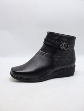 Botki damskie ocieplane na koturnie (39-43) B06T BLACK